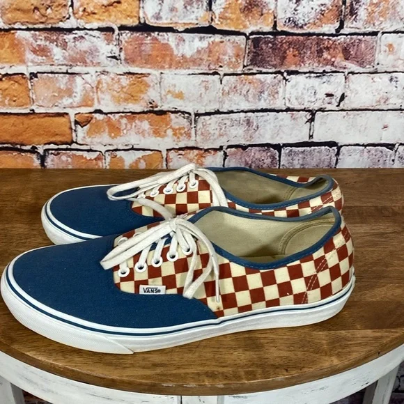 Vans Blue and Red Checkered Sneakers - Picture 6 of 13